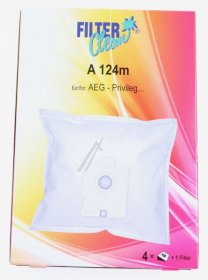 Filterclean Vacuum Cleaner Bags - A124m-125m Fl0003-k Non Woven Dust Bags X 4 + 2 Filters