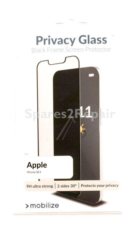 Mobilize Display Protective Film - 58260 Mobilize Privacy Glass Display Protection - Black Frame - For Apple Iphone 16e