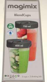 Magimix Mixer Attachment - 17243 Clear Blender Cups Blend & Go