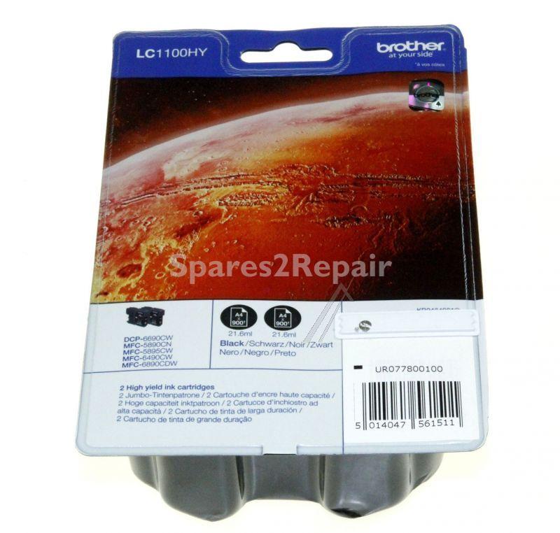 Brother Cartridge - Lc1100hybkbp2dr Ink Cartridge 2x Black