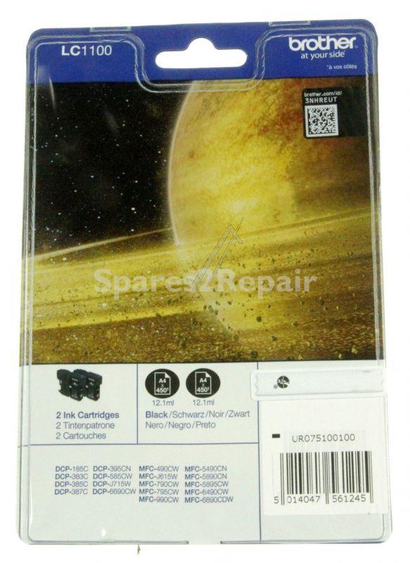Brother Cartridge - Lc1100bkbp2dr Ink Cartridge 2x Black