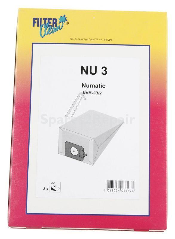 Filterclean Vacuum Cleaner Bags - Nu3 000783-k Dust Bags X 3