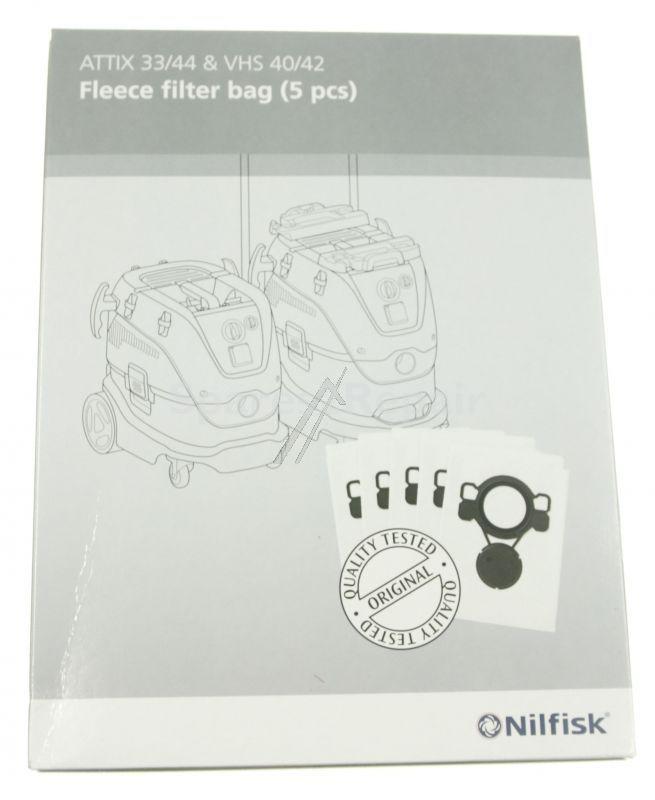 Nilfisk Vacuum Cleaner Bags - 107419593 Fleece Filter Bag 5 Pcs Attix 33-44