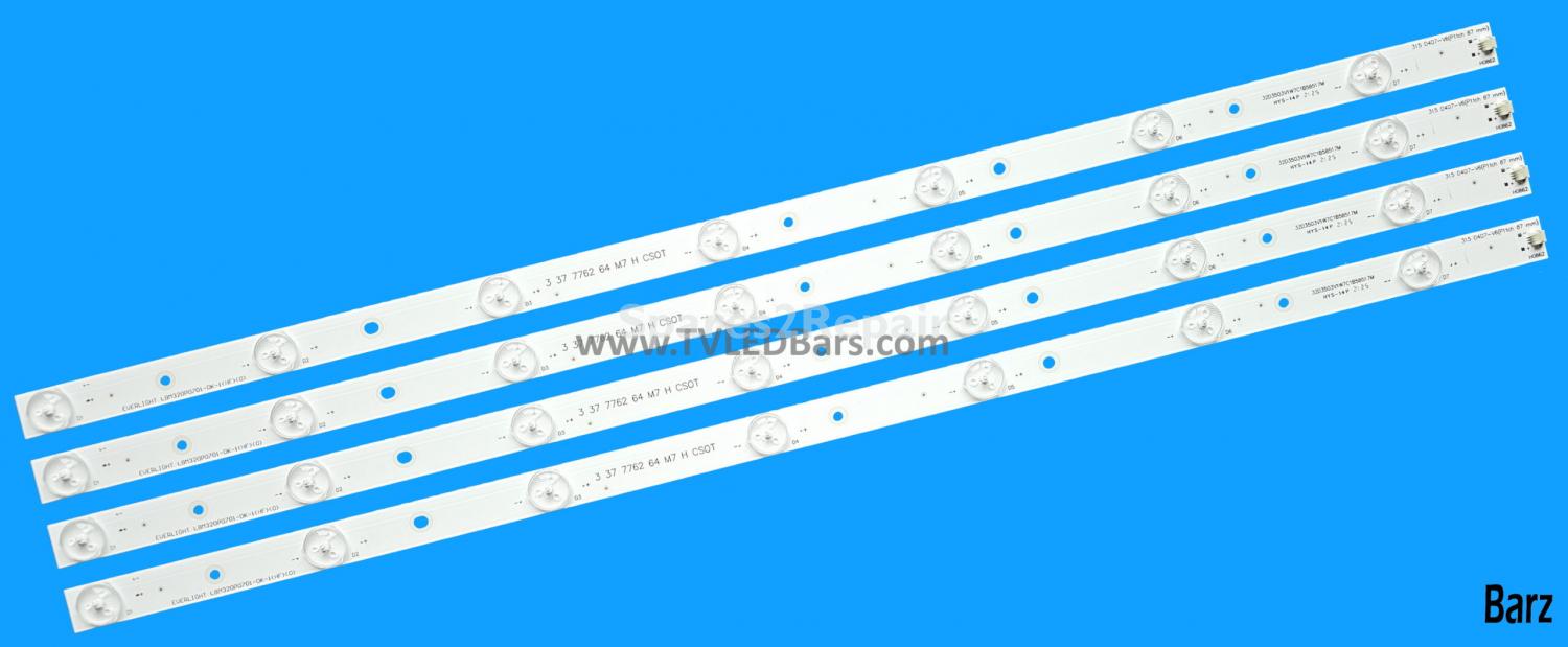 Barz LED Backlight Array Sharp LC-32LD166K LC-32LD164E LC-32LD165RU 32" TPT315B5-XVN02 REV:S900G LBM320P0701-DK-1 4pcs