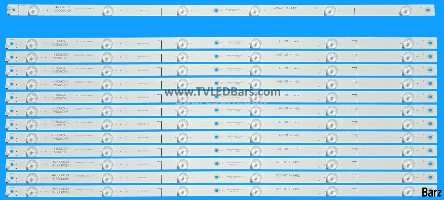 Barz LED Backlight Array Sharp LC-60UI7652K LC-60UI7652E 60" FOXCONN SD600DUS-1 JL.D60061330-020BL-M + JL.D60061330-020BR-M 13pcs