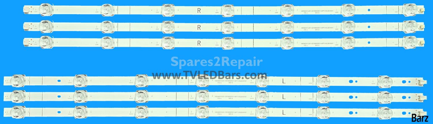 Barz LED Backlight Array Hisense 58A7100FTUK 58AE7000FTUK HD580X1U91-L1 58" LB58007 V0 HD580X1U91-L1+2019080101 3/6pcs