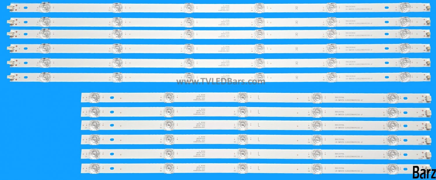 Barz LED Backlight Array Philips 58PUS7855/12 58PUS7805/12 58PUS8105/12 58" TPT580B5-U1T01.D REV.S01N S01Q S01W LB-GM3030-GJ0D22586X11PC09 12pcs