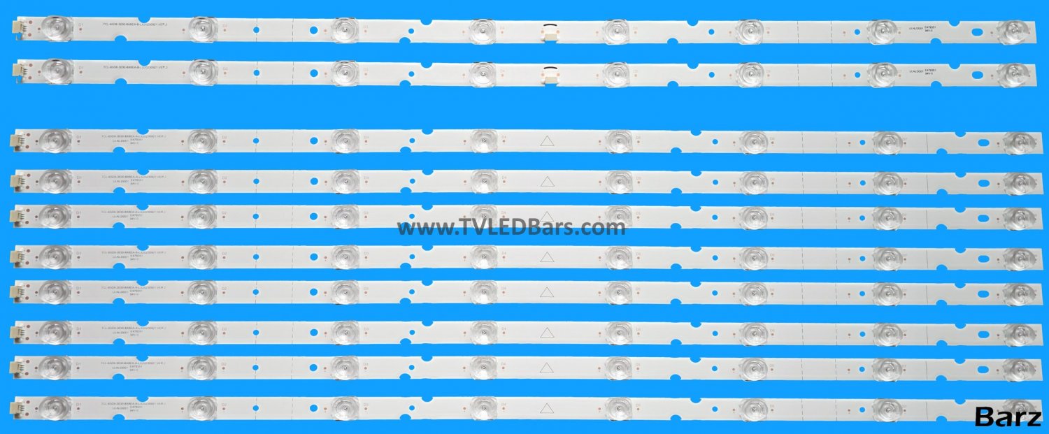 Barz LED Backlight Array TCL 65EP668 65EP668X1 65EP660 65" LVU650NDEL MD9W02 V4 CD9W10 V8 65D8-8X8EA-A-LX20190328 / TCL-65D8-3030-8X8EA-A-LX20190328.VER.2 10pcs