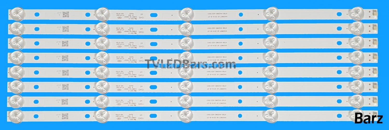 Barz LED Backlight Array Philips 43PFT4001 K430WDR K430WD9 43" K420WDB K420WD7 42" 8pcs