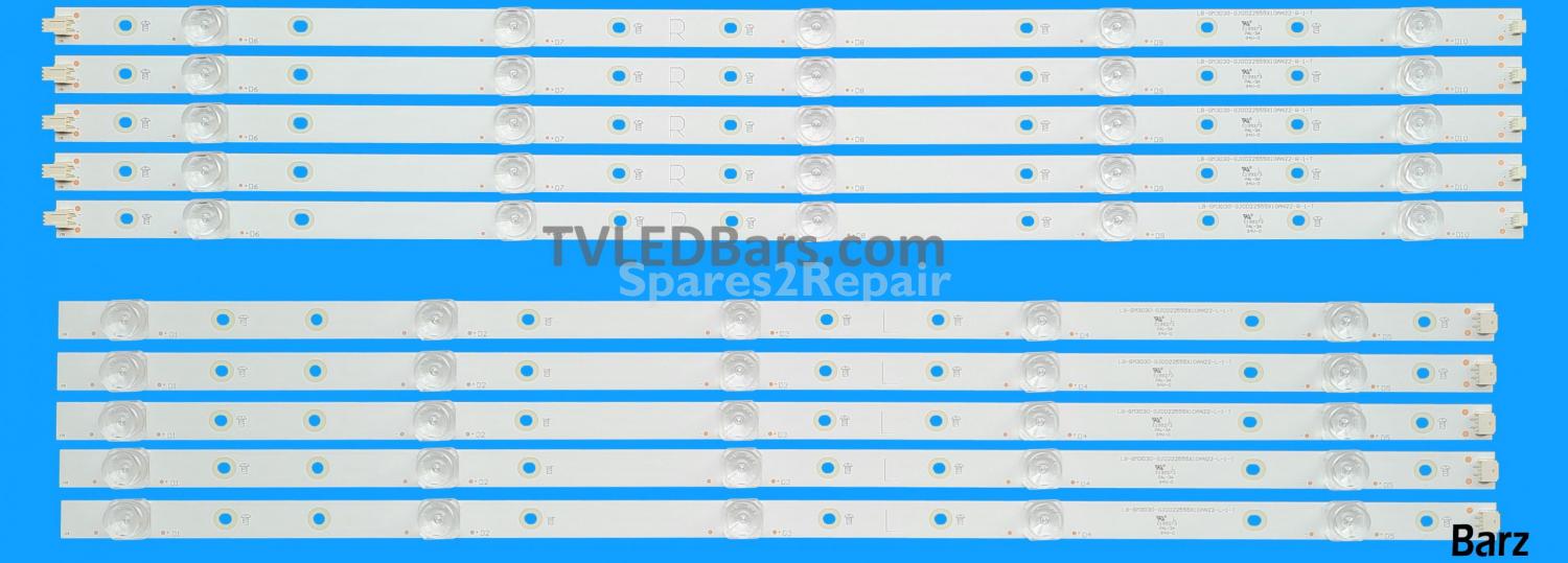 Barz LED Backlight Array Philips 55PUS7334/12 55PUS7304/12 55PUS6704/12 55" TPT550J1-QUBH84.K LB-GM3030-GJ0D22555X10AN22 10pcs