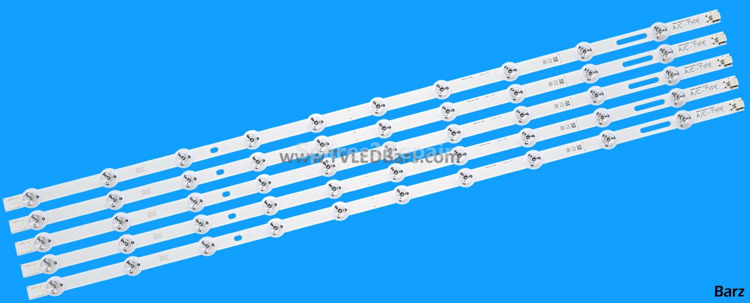 Barz LED Backlight Array Panasonic TX-40CX400B TX-40CXW404 40" VES400QNSS-3D-U01 2D-U02 400DLED_Slim w/ Pillar Supports 5pcs