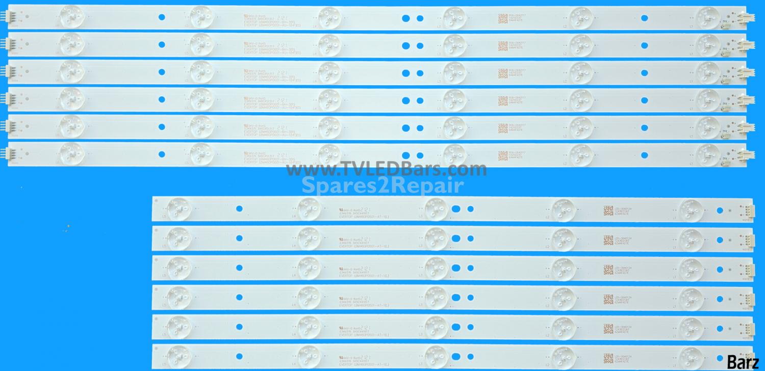 Barz LED Backlight Array Sharp LC-46LD266K 46" TPT460H1-HM01 TPT460H1-HN04 REV: SC1M LBM460P0501 + LBM460P0601 12pcs