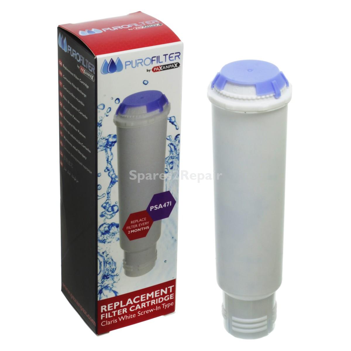 Compatible for AEG, Bosch, Gaggenau, Krups, Melitta, Neff, Siemens Claris White Screw-In Style Coffee Machine Water Filter (Purofilter Branding)