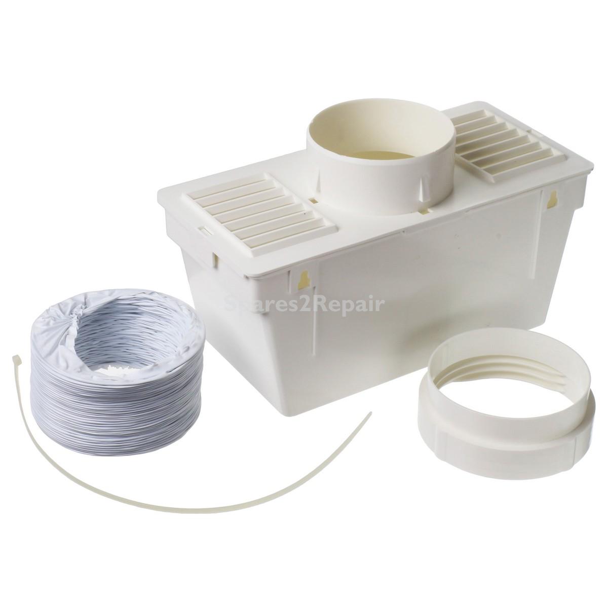 Universal Indoor Condensing Square Type Tumble Dryer Vent Kit with Clip & Box (1m)