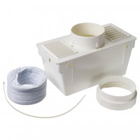 Universal Indoor Condensing Square Type Tumble Dryer Vent Kit with Clip & Box (1m)